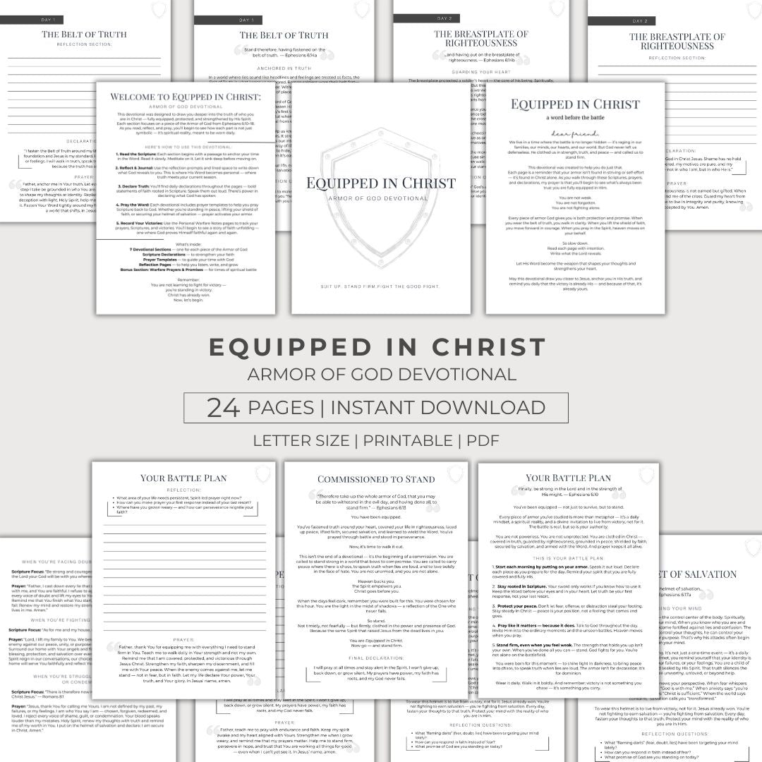 Equipped in Christ: Armor of God Devotional (Instant Download)